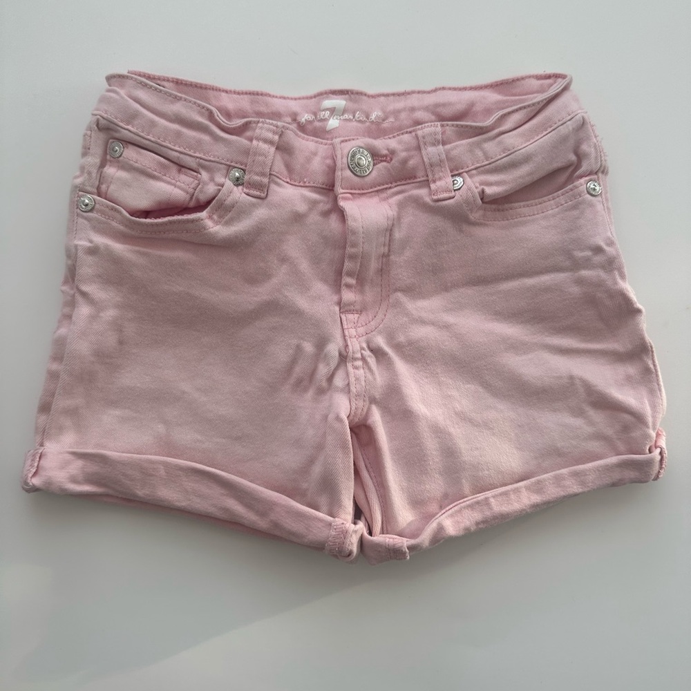 7 For All Mankind Light Pink Denim Shorts Girls Size 12